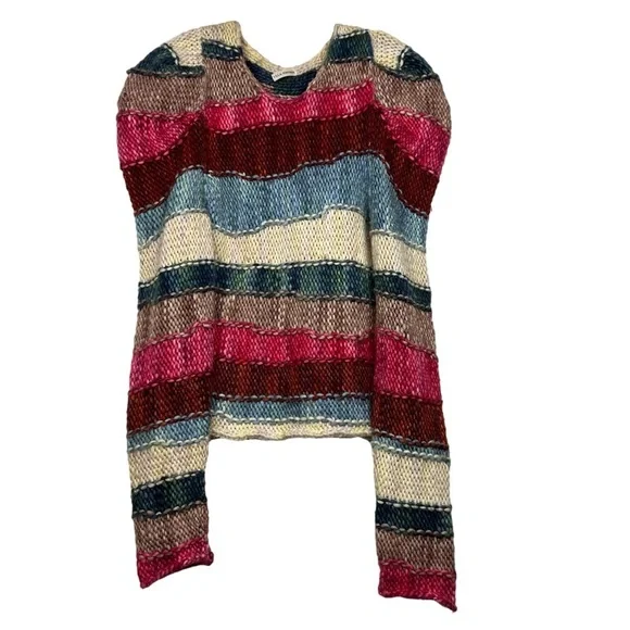 Ulla Johnson Violeta Paradise Multicolor Striped Chunky Knit Sweater - Picture 3 of 6